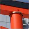 鳥居柱5寸　笠木銅板葺き　柱上端に水切りを付け防腐効果を高めます。